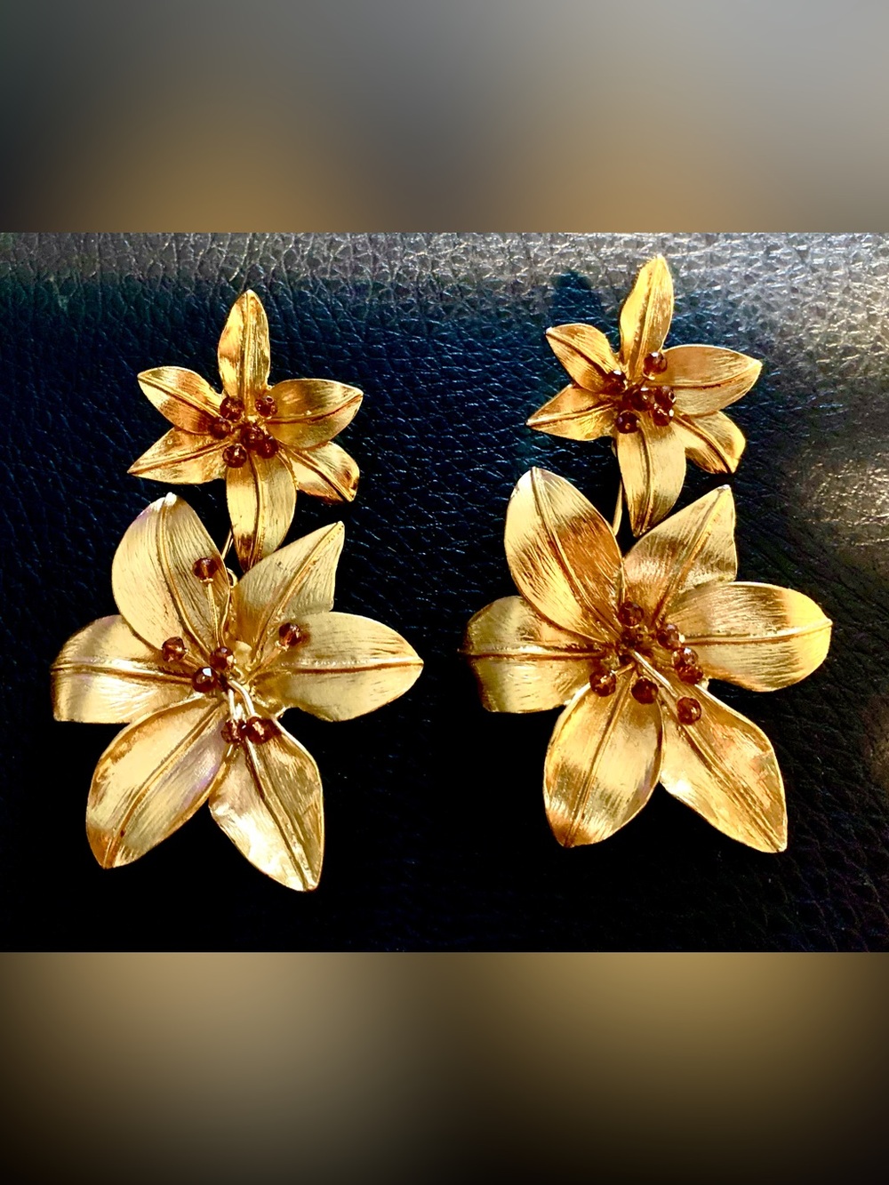 Zara Gold Floral Drop Earrings